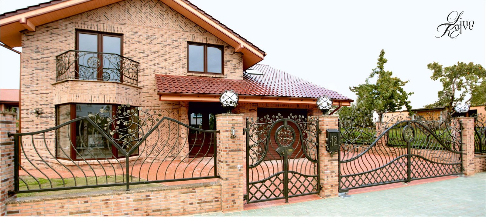 Forged metal, coated with hot zinc, painted