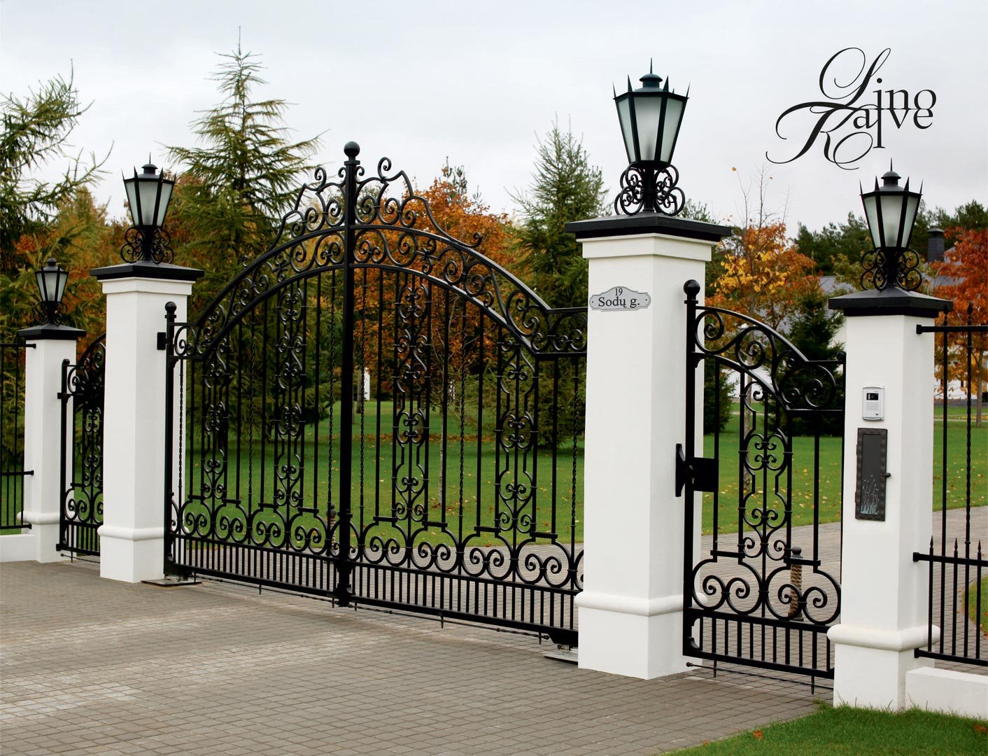 GATES, FENCE AND LIGHTS.